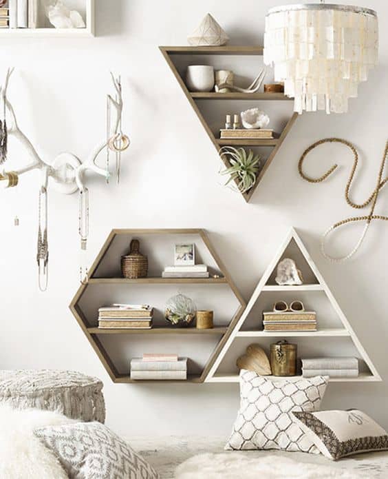 geometric shaped shelf