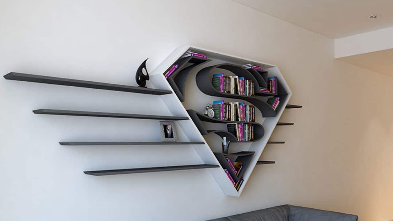 themed wooden shelves