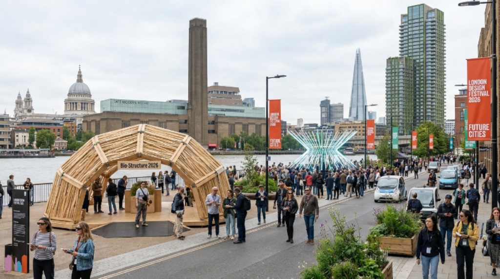 Visitors exploring cutting-edge exhibitions and landmark projects during London Design Festival 2026 in the UK capital