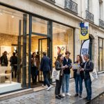 Visitors exploring design exhibitions and showrooms during Paris Design Week 2026 in the Marais district