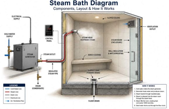 Steam Bath Diagram: Parts, Layout, and Working
