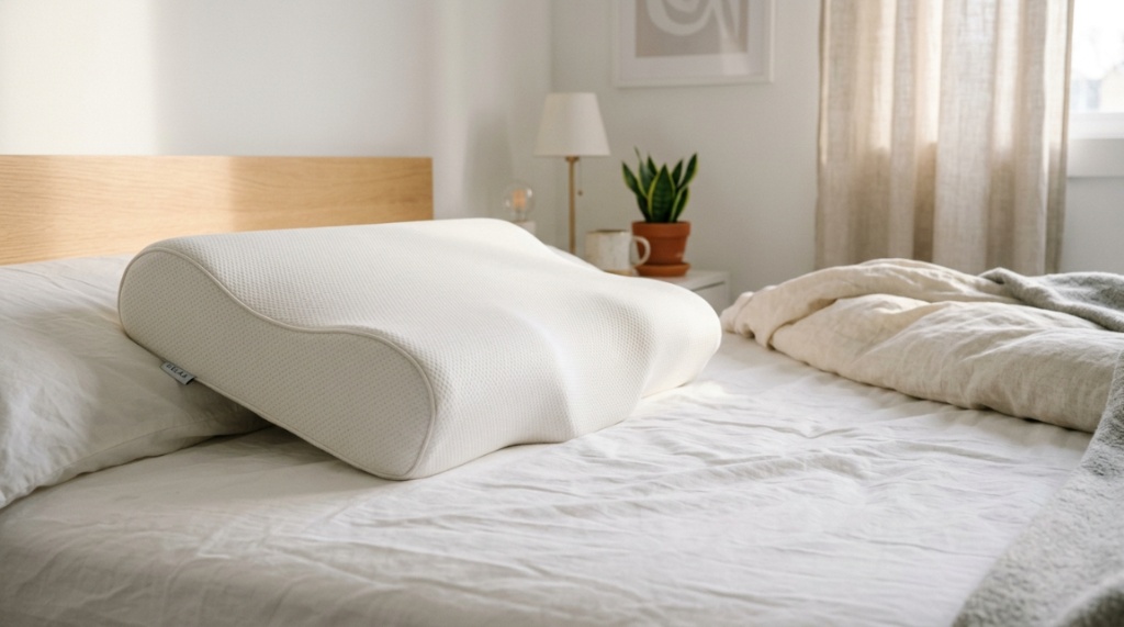 Side sleeper aligned correctly on an orthopedic pillow