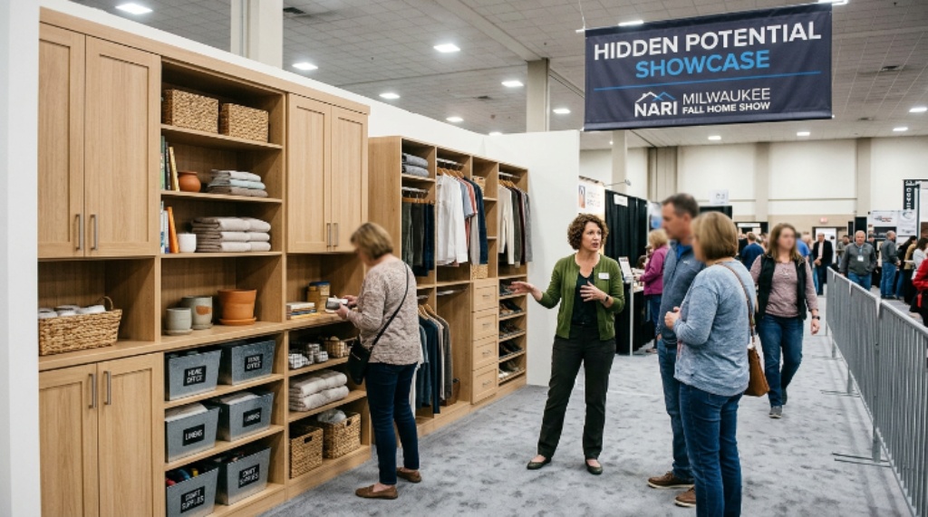Interior design and storage solutions display at the Hidden Potential showcase, NARI Milwaukee Fall Home Show