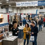 Homeowners browsing remodeling booths at the NARI Milwaukee Fall Home Show 2026 at the Expo Center in West Allis