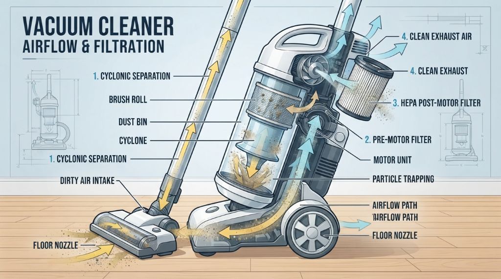 Vacuum cleaner filters and airflow explained