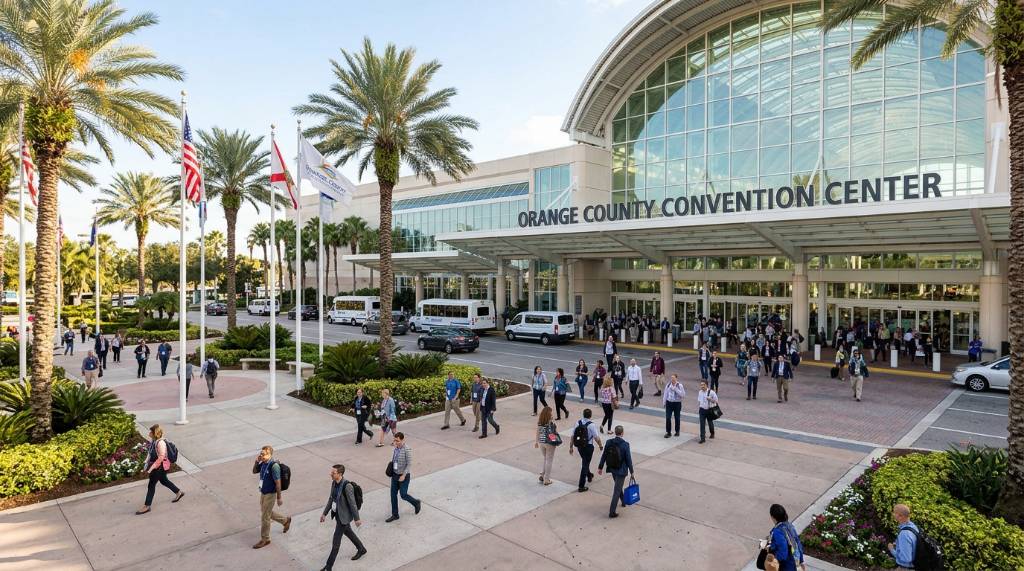 Orange County Convention Center entrance in Orlando, Florida